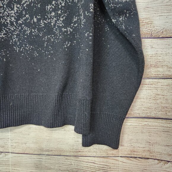 Athleta Women's Jacquard Textured Merino Wool Blend Crew Neck Sweater Black Sz L - Picture 12 of 13